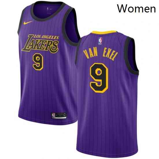 Womens Nike Los Angeles Lakers 9 Nick Van Exel Swingman Purple NBA Jersey City Edition